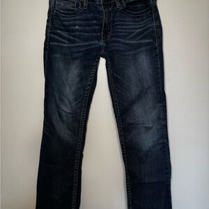 BKE Men's Dark Blue Straight Jeans